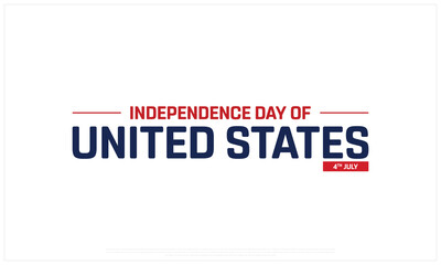 Independence Day of United States on a white background, Vector design of Independence Day of USA, Typographic Design of USA National Day, Flag typography of USA