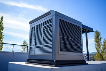 Modern Rooftop HVAC Unit:  Energy-Efficient Cooling System Design