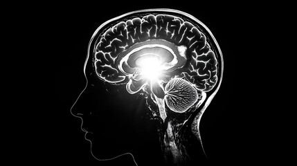 Fototapeta premium Closeup of temporal lobe activity on MRI, neurologist identifying seizure onset