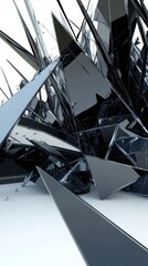 Abstract Geometric Texture: Intricate Metallic Background with Fractured 3D Design