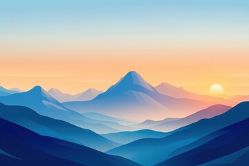 Sunrise over mountain range