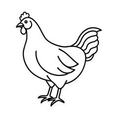 Fototapeta premium Simple Line Art Illustration of a Chicken