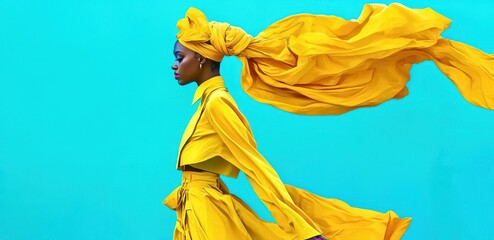 A woman is sleeping with a scarf around her head