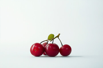Obraz premium cherries on a white background made with generative AI