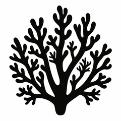 Fototapeta premium Black Marine Coral Vector Image