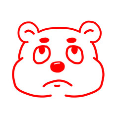 Cute white bear face with emotions drawing, Tired, love, happy, laughing, confused, annoying, angry, smile, side eyes, shy and confident face, bear brush teeth