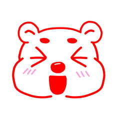 Cute white bear face with emotions drawing, Tired, love, happy, laughing, confused, annoying, angry, smile, side eyes, shy and confident face, bear brush teeth