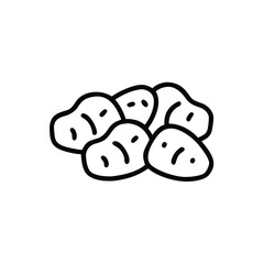 Minimalist Line Art Illustration Of Potatoes Fresh Food Vegetable Icon Design