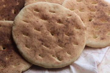 Khobz Close Up, Traditional Moroccan Bread