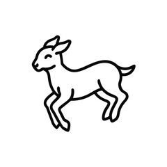 Cute Lamb Outline Illustration Vector Minimalist Style Animal Design