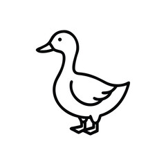 Minimalist Outline Of A Duck Isolated On White Background Simple Animal Illustration