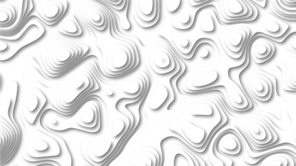 Abstract realistic papercut decoration textured with wavy layer. Abstract soft white background with waves, Abstract realistic papercut