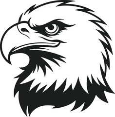Bold Eagle Head Silhouette Vector – Majestic Raptor Logo Design