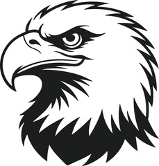 Majestic Eagle Head Silhouette Vector – Bold and Powerful Bird Illustration