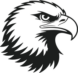 Obraz premium Eagle Head Silhouette Vector – Fierce Predator Emblem Design