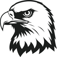 Intense Eagle Head Silhouette Vector - Bold Raptor Illustration