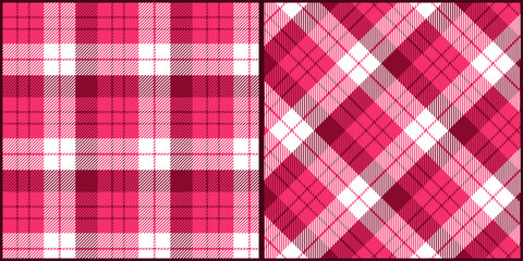 Pink plaid seamless pattern vector. Background graphic tartan fashion design use for print, texture, cloth, fabric, flannel.