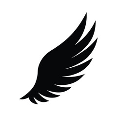Obraz premium Bold Black Wing Silhouette against White Background