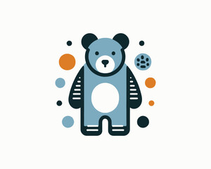 Friendly Bear Character for Baby and Kids’ Store