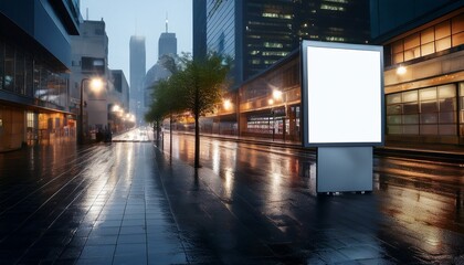 billboard at night in city