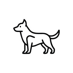 Minimalist Outline Illustration Of A Dog Standing On White Background Graphic