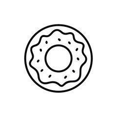 Donut Outline With Sprinkles Vector Illustration Simple And Clean Design