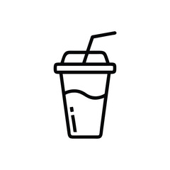 Drink In A Cup Minimalist Line Art Icon For Beverage Concepts