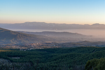 sunset over the mountains
