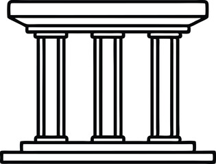 Elegant Greek structure in line art vector format  