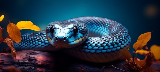 Cobra snake ready to pounce on its prey, ai generative