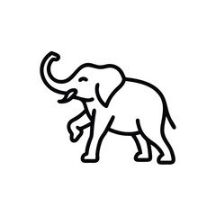 Cute Minimalist Elephant Illustration Line Art For Children And Design Projects
