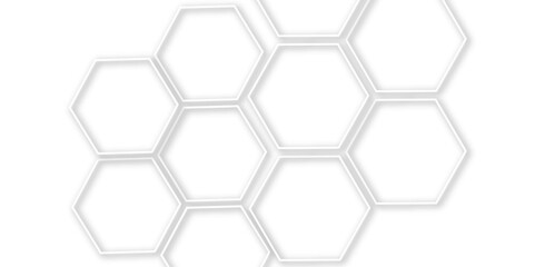 Abstract  grey and white pattern tile modern hexagon technology honeycomb texture grid pattern  vector background.