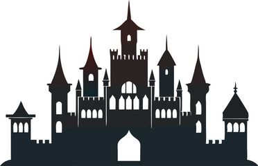 Classic door icon vector with silhouette black design  