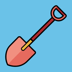 shovel-illustration-whit-solid-colour-outline 