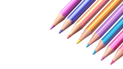 colored pencils isolated on white background