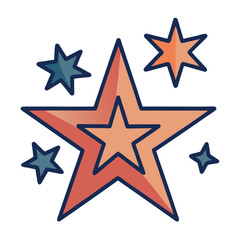 Obraz premium Starburst-with USA flag-theme-on-white-background 