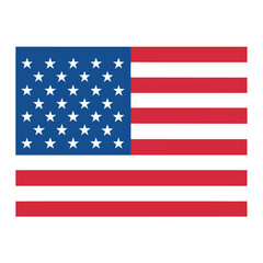 Naklejka premium USA flag on-white background. 