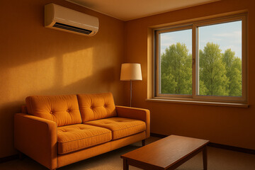 エアコンが効かない熱い家　AIで生成