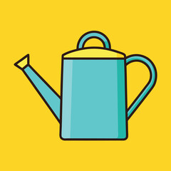 Obraz premium Watering can illustration whit solid colour outline 
