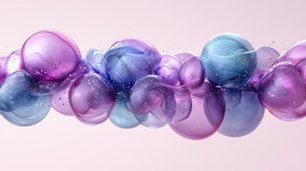 Fototapeta premium Abstract Bubbles: A Symphony of Purple and Blue
