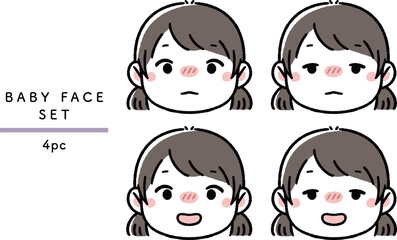 赤ちゃん・子供の表情セット 体調不良 baby sick face set