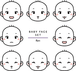 赤ちゃんの表情8セット
