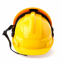 yellow safety helmet isolated on white background