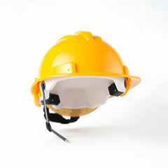 yellow safety helmet isolated on white background
