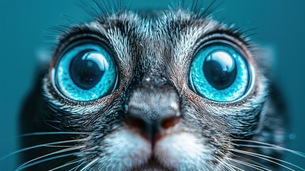 Astonishing Close-Up of a Cat's Captivating Blue Eyes