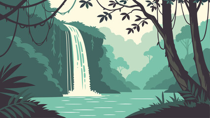 Fototapeta premium vector illustration of a tropical island