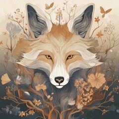 Fox in earth tones