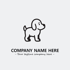 Dog illustration black and white for logo company vector image
