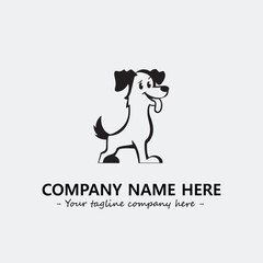 Dog illustration black and white for logo company vector image
