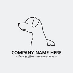 Dog illustration black and white for logo company vector image
